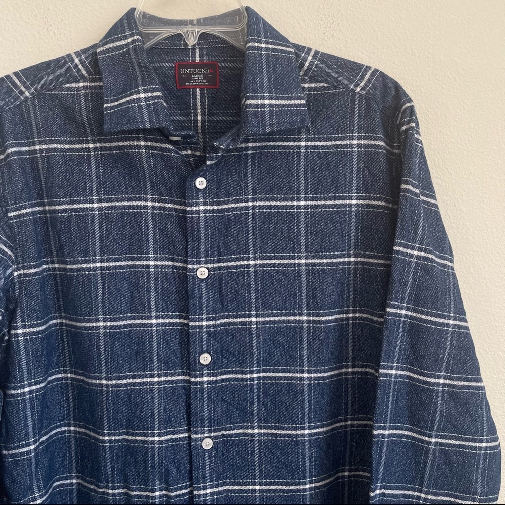Untuckit Heather Checks Button Down Long Sleeve S… - image 1